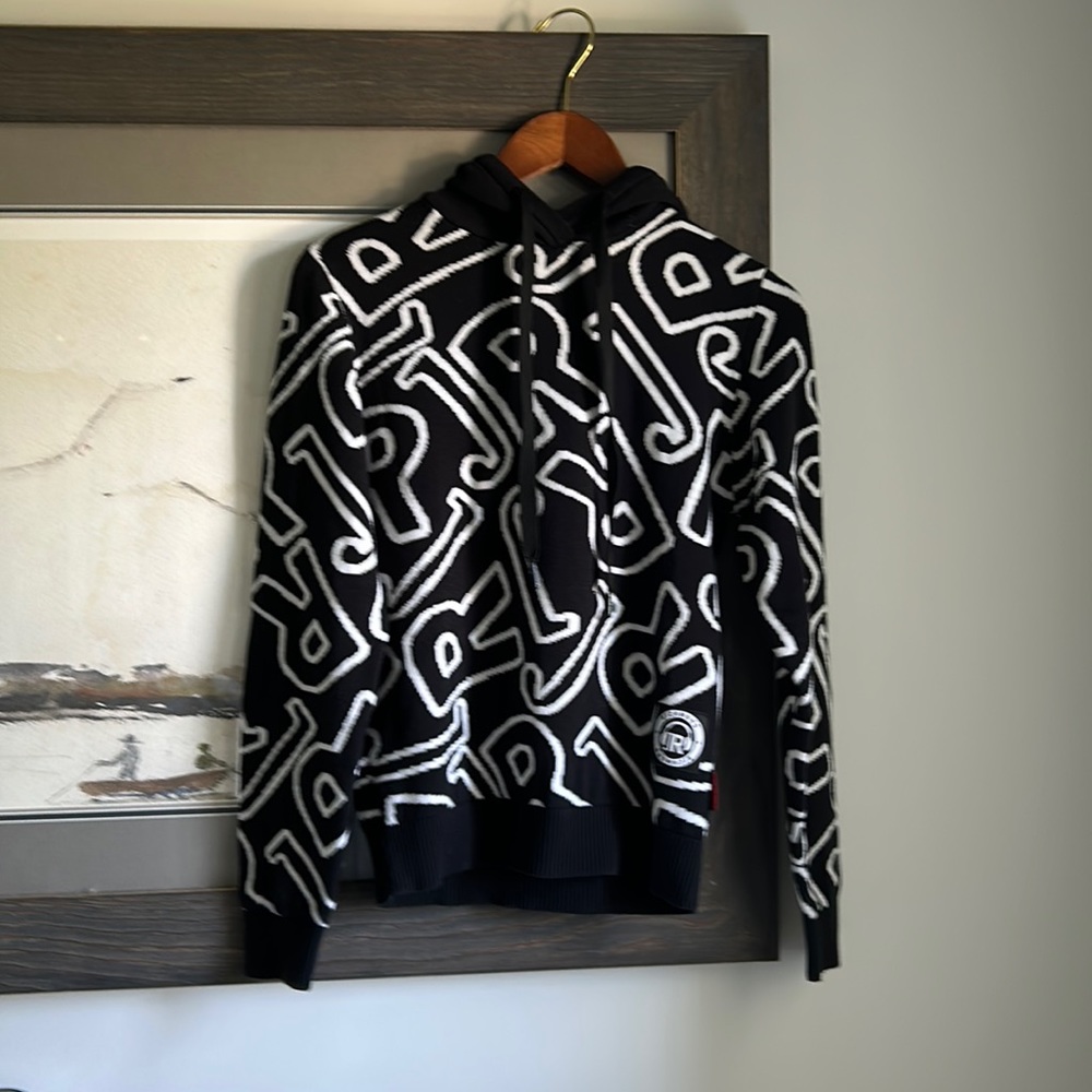 EUC John Richmond Kids Black Logo Sweater Hoodie - Size 14